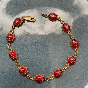 Vintage 14K Ladybug Bracelet